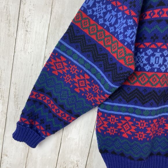 Vintage Meister Ski Sweater 100% Wool Fair Isle Sweater Men’s XL Nordic - Picture 5 of 8